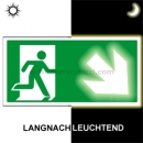 Fluchtschilder / Fluchtwegschilder: Rettungsweg rechts abwärts nach ISO 7010 (E 002), ISO 3864, ISO 16069