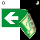 Fluchtschilder / Fluchtwegschilder: Rettungsweg links/rechts doppelseitig nach ISO 7010 (E 001+E 002), ISO 3864, ISO 16069