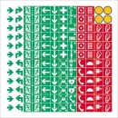Fluchtschilder / Fluchtwegschilder: Sammelbogen mit 144 Symbolen gemäß ASR A 1.3 / BGV A8 / DIN 4844-2