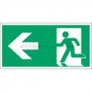 Fluchtschilder / Fluchtwegschilder: Rettungsweg / Notausgang links - Piktogramm für bodennahes Leitsystem
