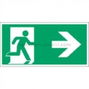 Fluchtschilder / Fluchtwegschilder: Rettungsweg / Notausgang rechts - Piktogramm für bodennahes Leitsystem